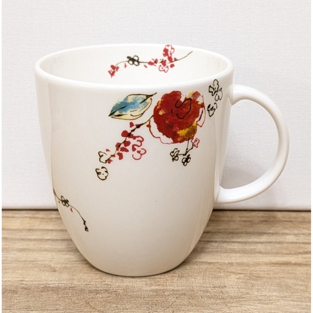 Lenox Fine Bone China Chirp Pattern Tea Cup Coffee Mug 8 oz Floral Branch